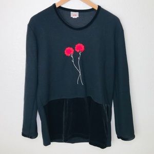 Moda Bazaar California Ribbed Velvet LS Top